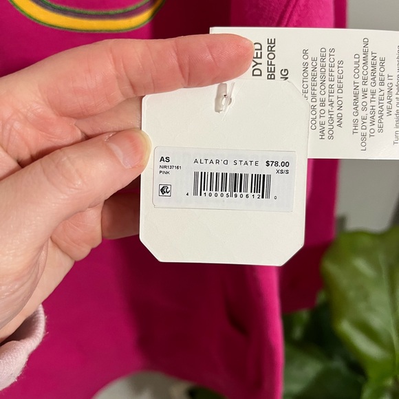 Nirvana Hoodie pink from Altar’d State NWT size XS/S oversized - Picture 4 of 6